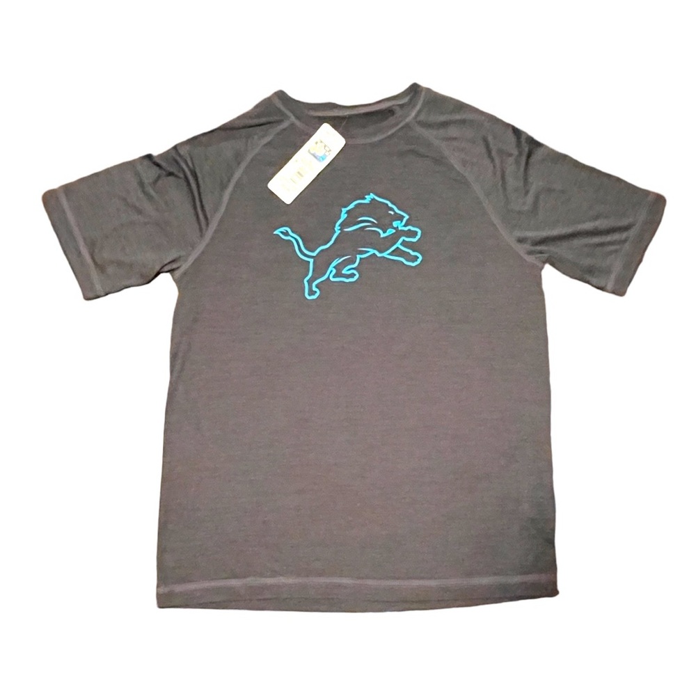 NWT Detroit Lions NFL Gray and Blue Football T-Shirt Men’s Size M